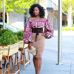 Sgtc off shoulder Ankara top medium